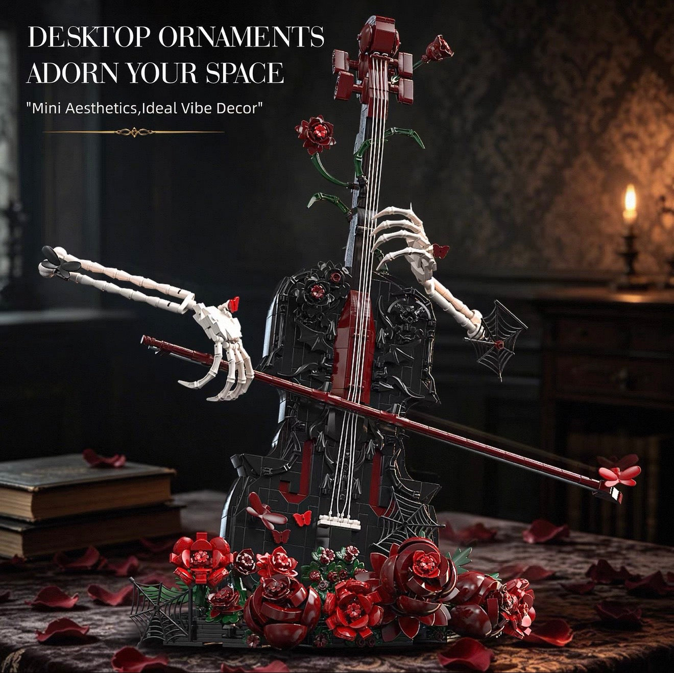 Gothic Rose Violin Display Building Blocks