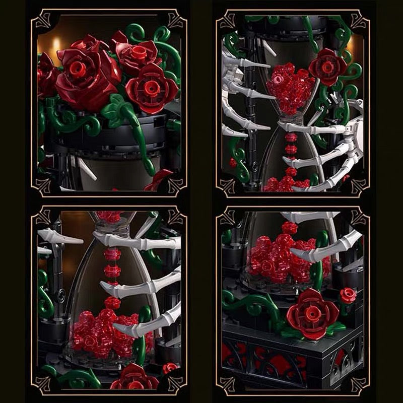 Gothic Bone Hourglass Rose Building Blocks