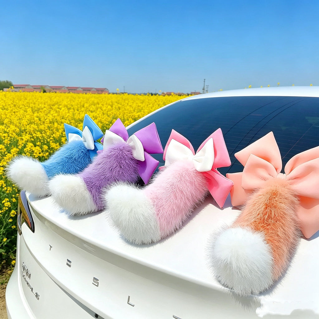 New Fluffy Bow Car Tail Decoration with Voice and Remote Control