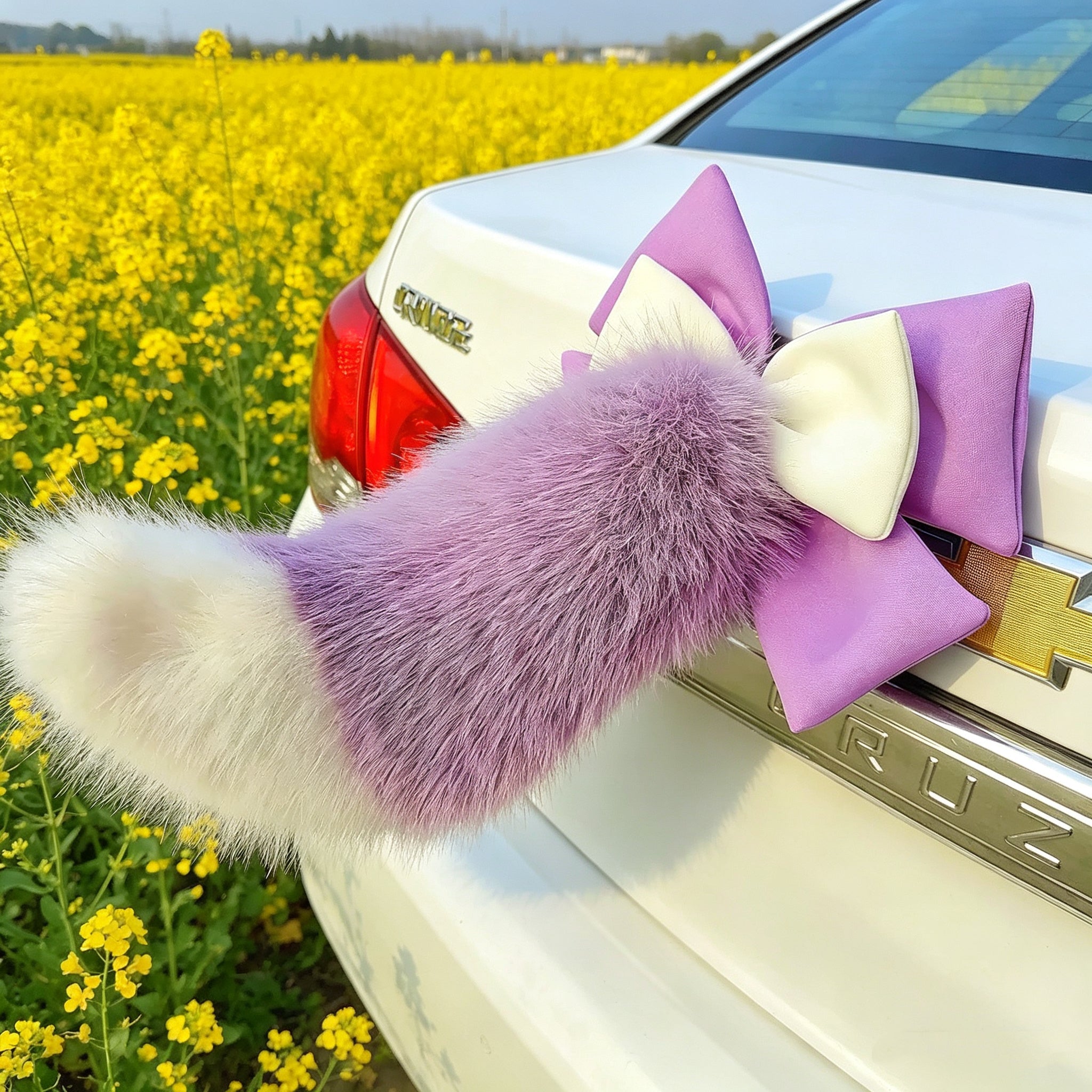 New Fluffy Bow Car Tail Decoration with Voice and Remote Control