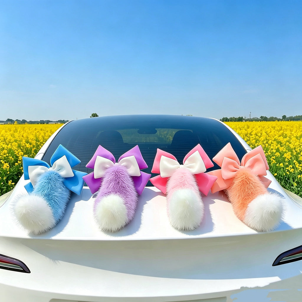 New Fluffy Bow Car Tail Decoration with Voice and Remote Control