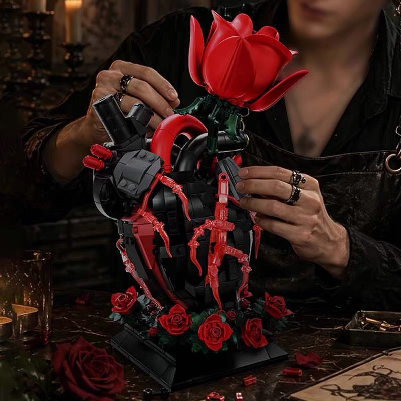 Gothic Heart Rose Building Blocks