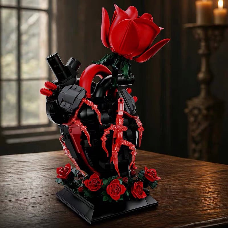 Gothic Heart Rose Building Blocks