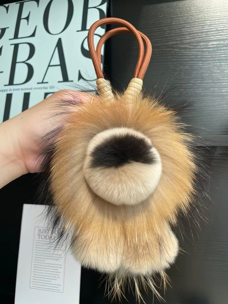 Fluffy Lion Bag Charm, Soft Little Plush Pal