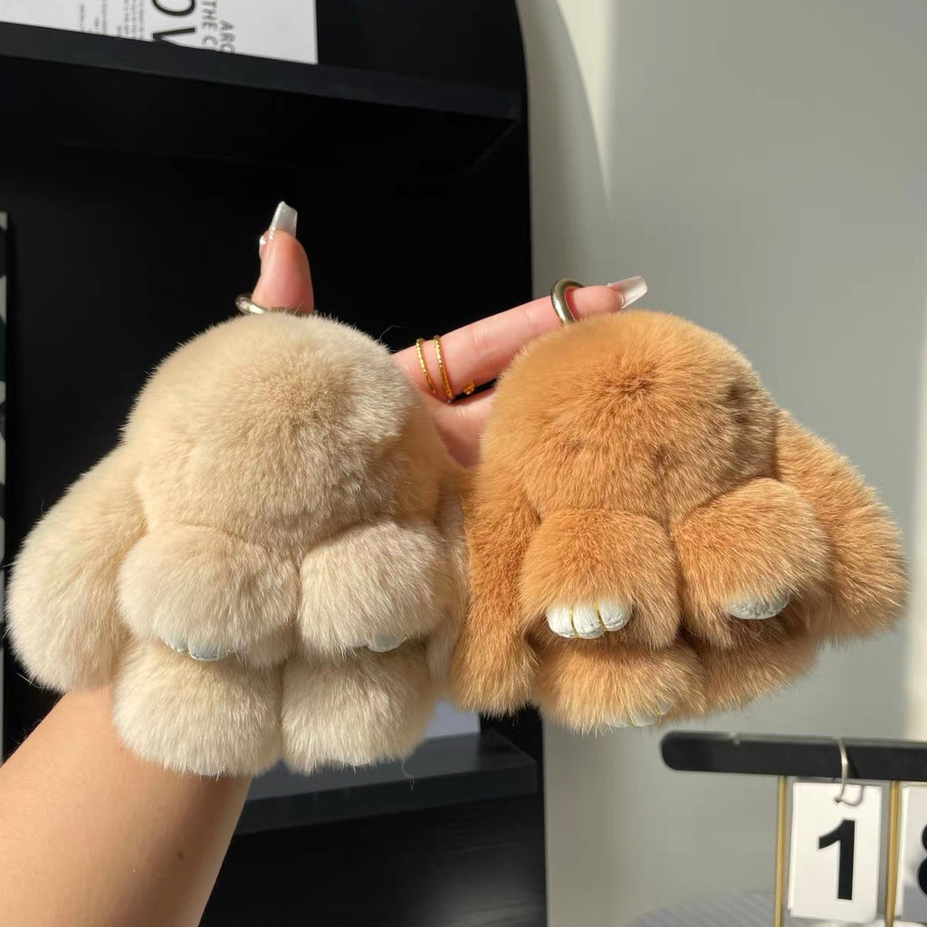 Fluffy Bunny Bag Charm, Soft Little Plush Pal
