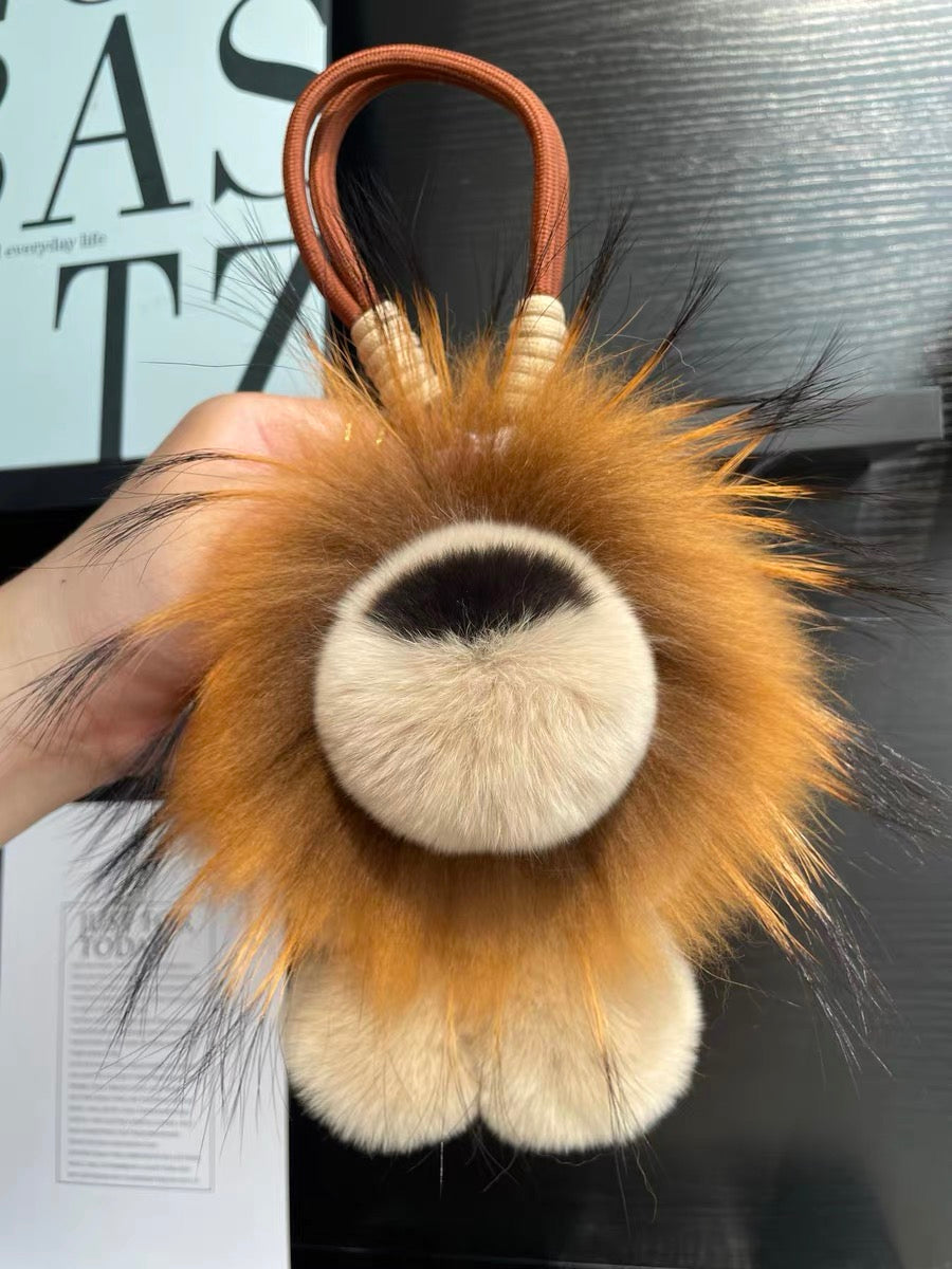 Fluffy Lion Bag Charm, Soft Little Plush Pal