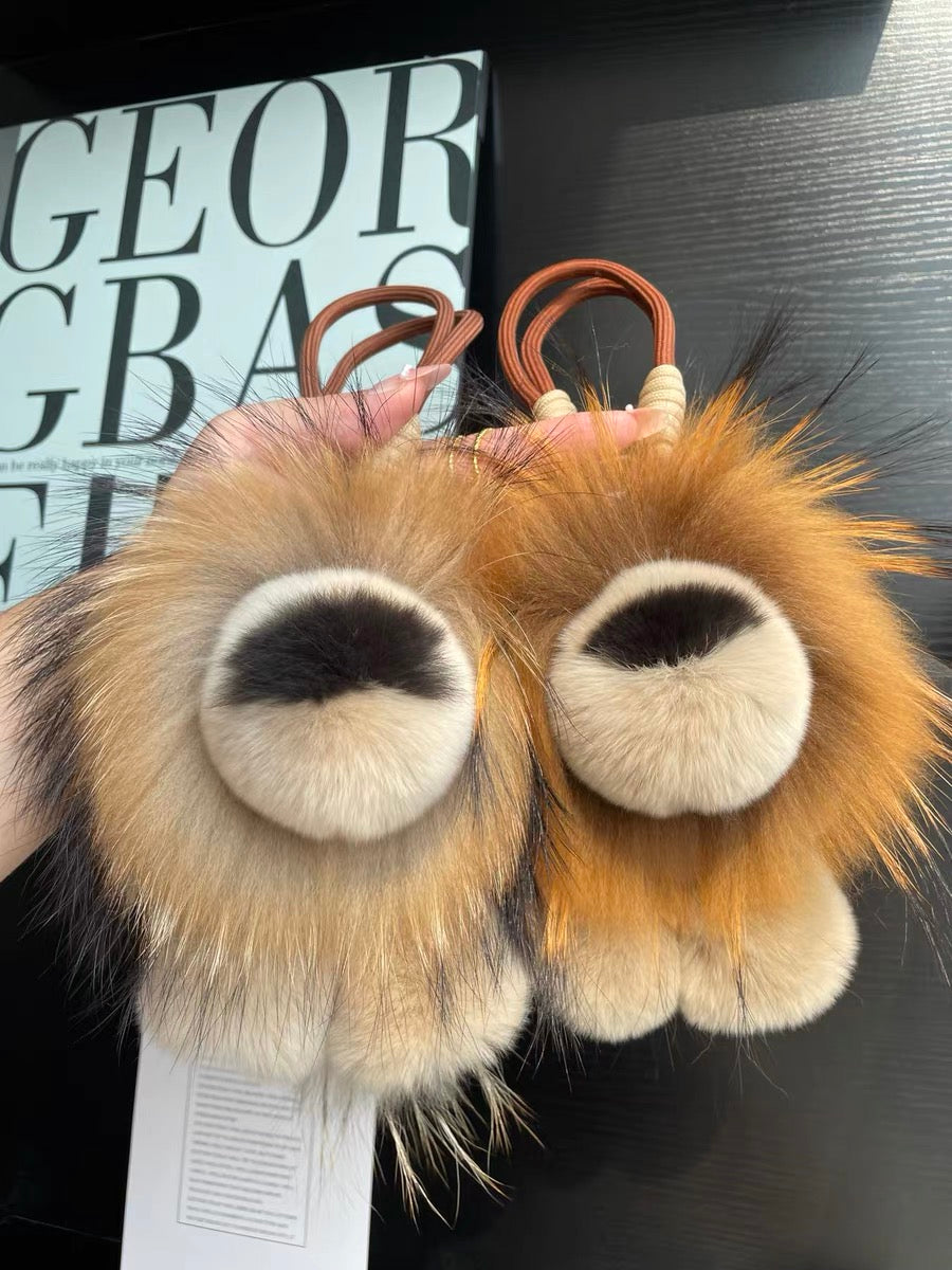 Fluffy Lion Bag Charm, Soft Little Plush Pal