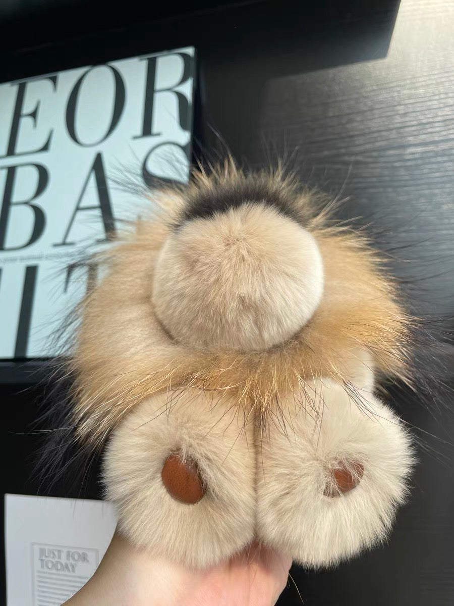 Fluffy Lion Bag Charm, Soft Little Plush Pal