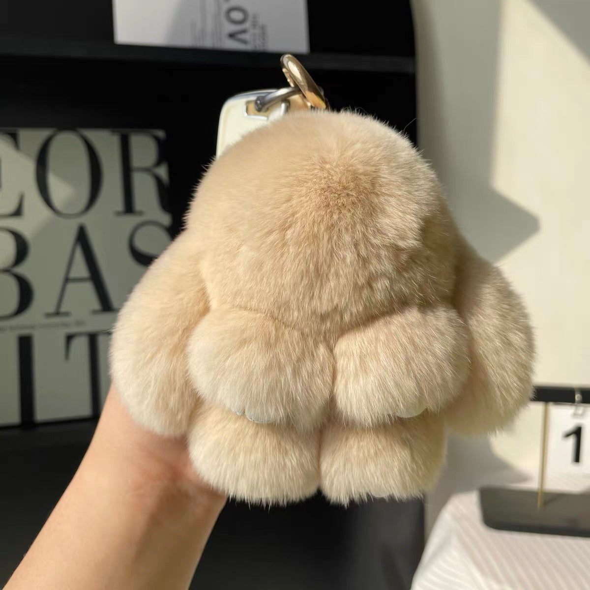 Fluffy Bunny Bag Charm, Soft Little Plush Pal