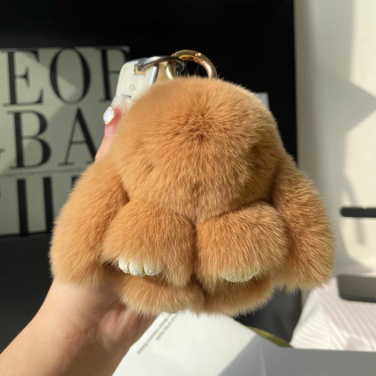 Fluffy Bunny Bag Charm, Soft Little Plush Pal