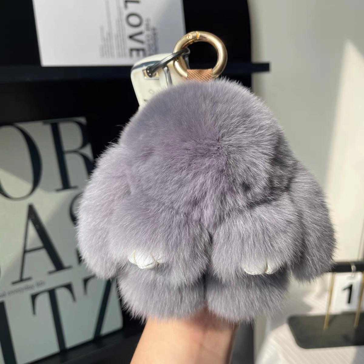 Fluffy Bunny Bag Charm, Soft Little Plush Pal