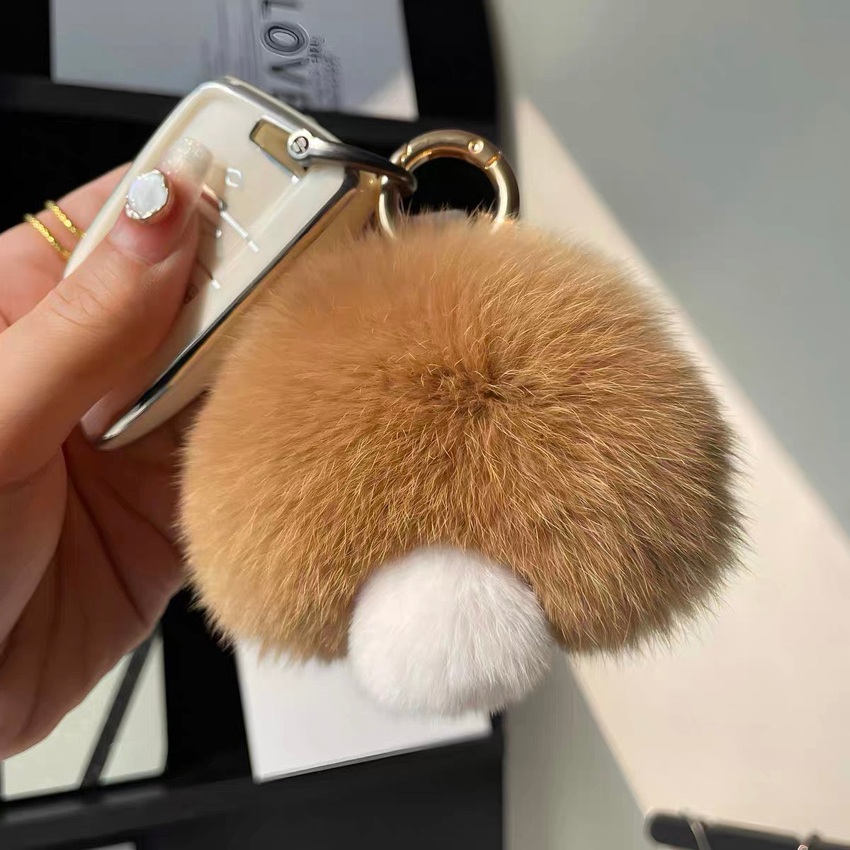 Fluffy Mushroom Bag Charm