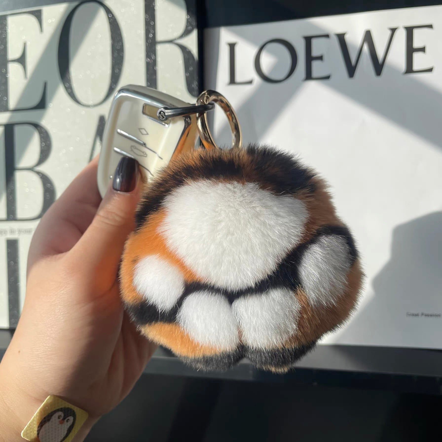 Fluffy Tiger Paw & Tail Bag Charm