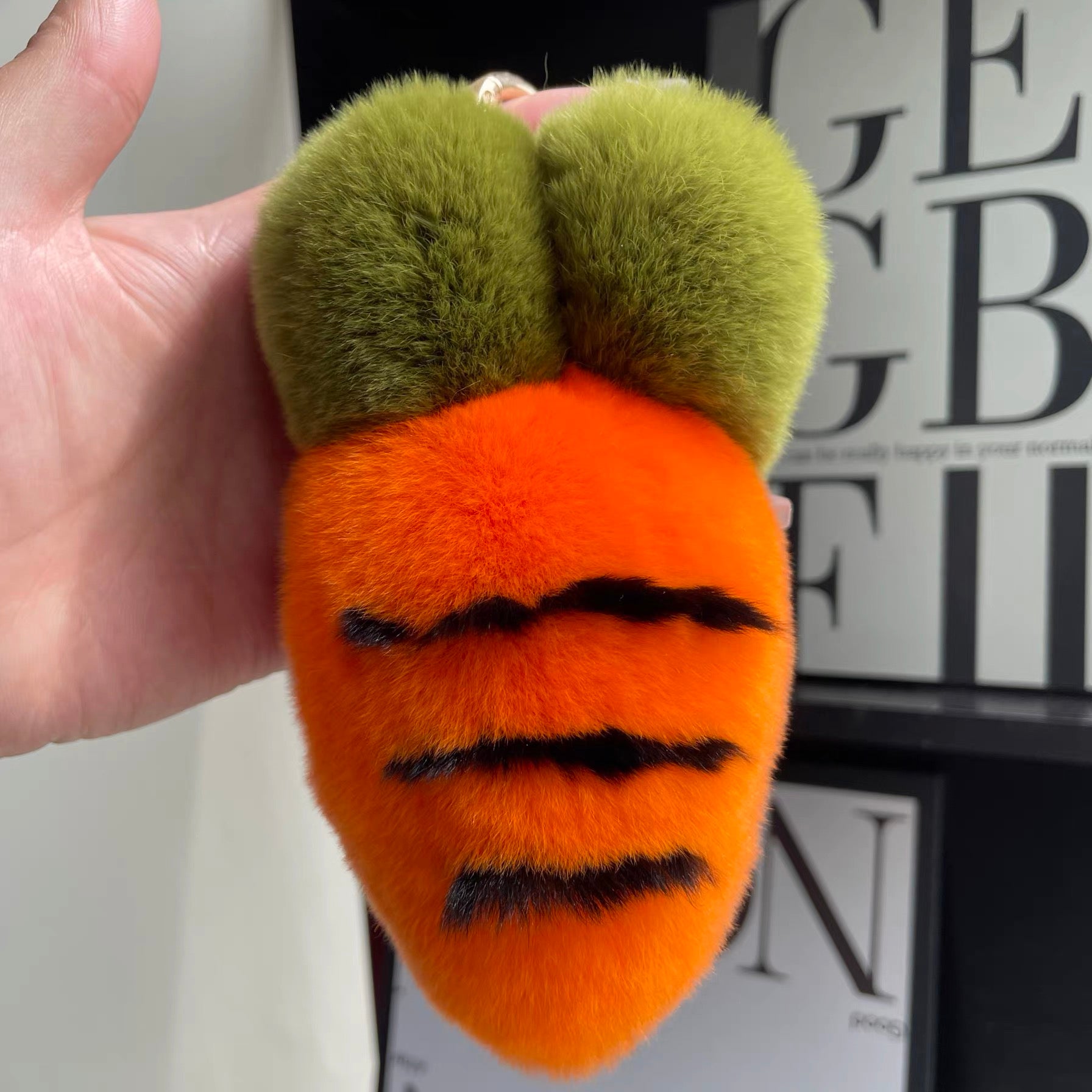 Fluffy Carrot Bag Charm