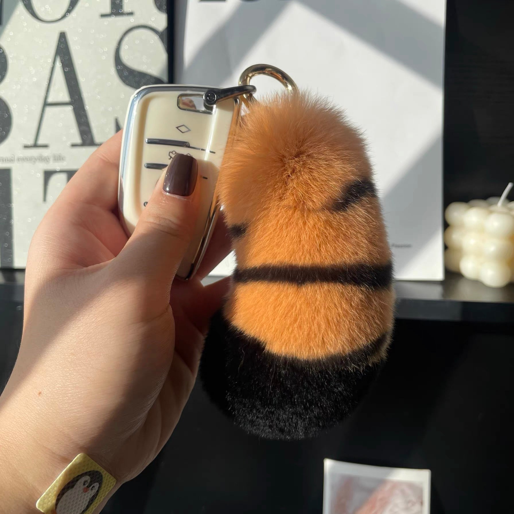 Fluffy Tiger Paw & Tail Bag Charm