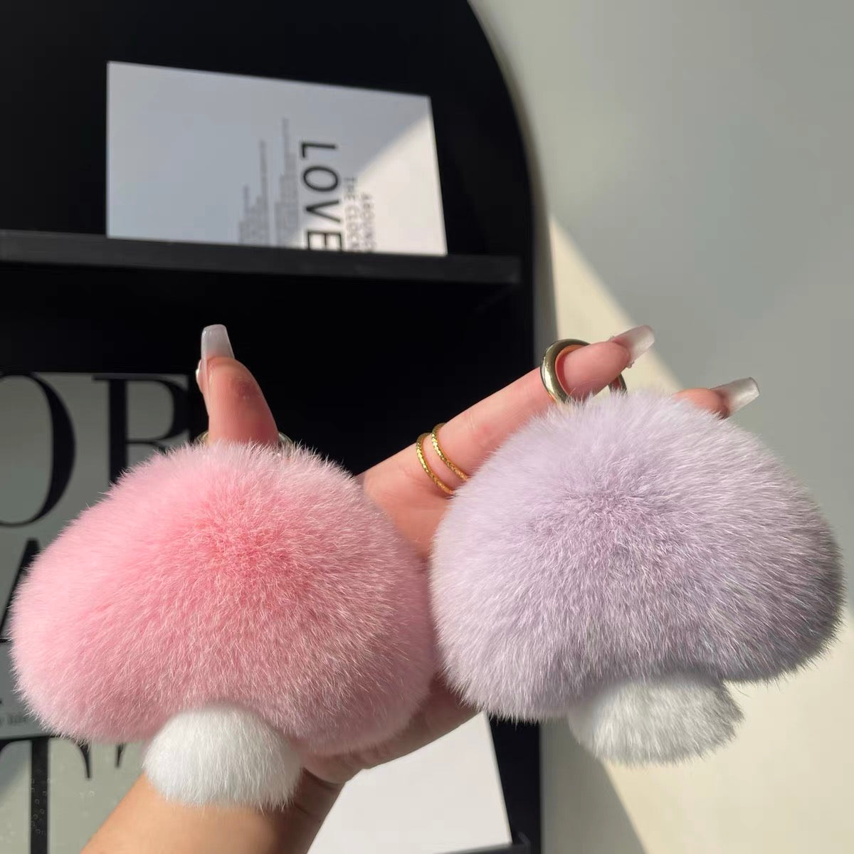 Fluffy Mushroom Bag Charm