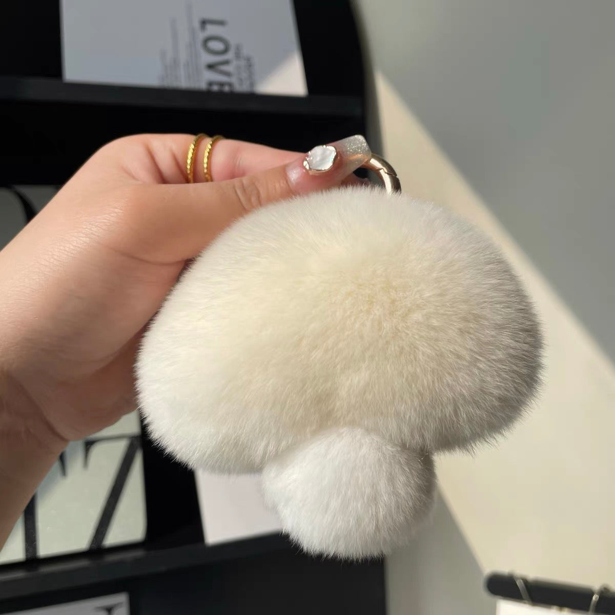 Fluffy Mushroom Bag Charm