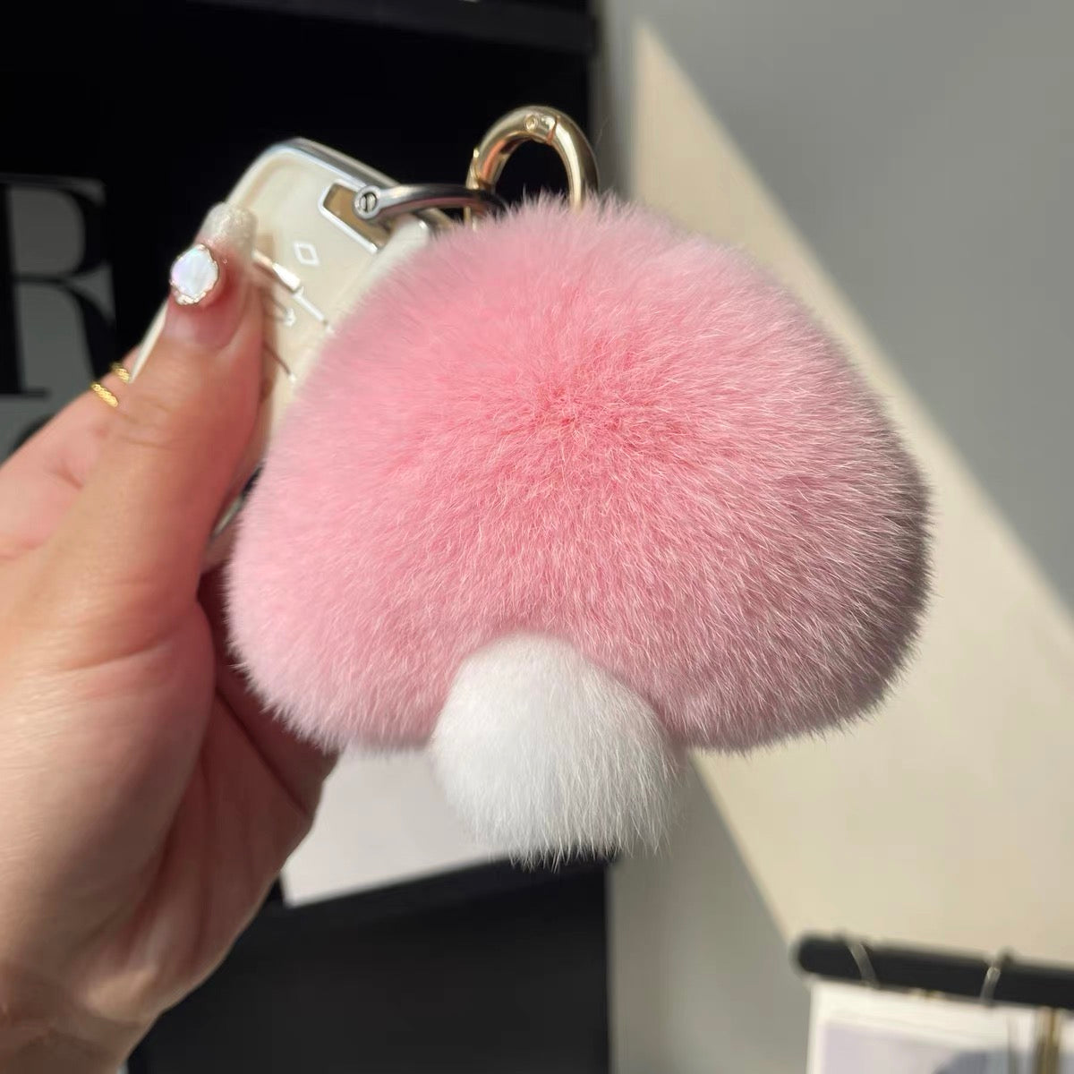 Fluffy Mushroom Bag Charm
