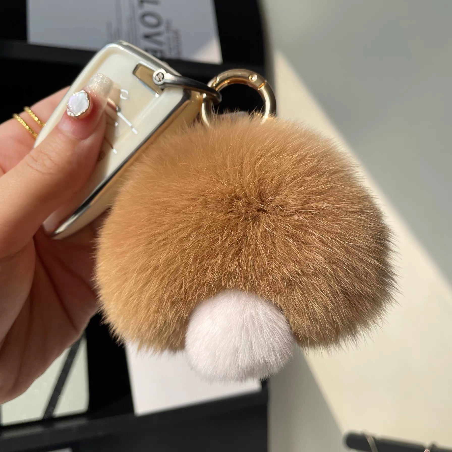 Fluffy Mushroom Bag Charm