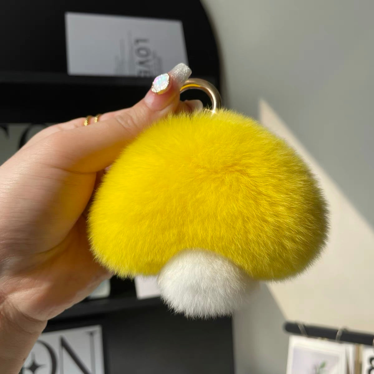 Fluffy Mushroom Bag Charm