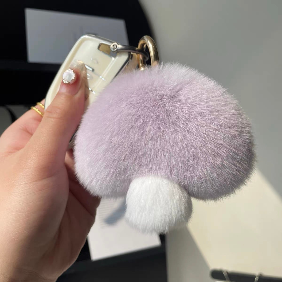 Fluffy Mushroom Bag Charm