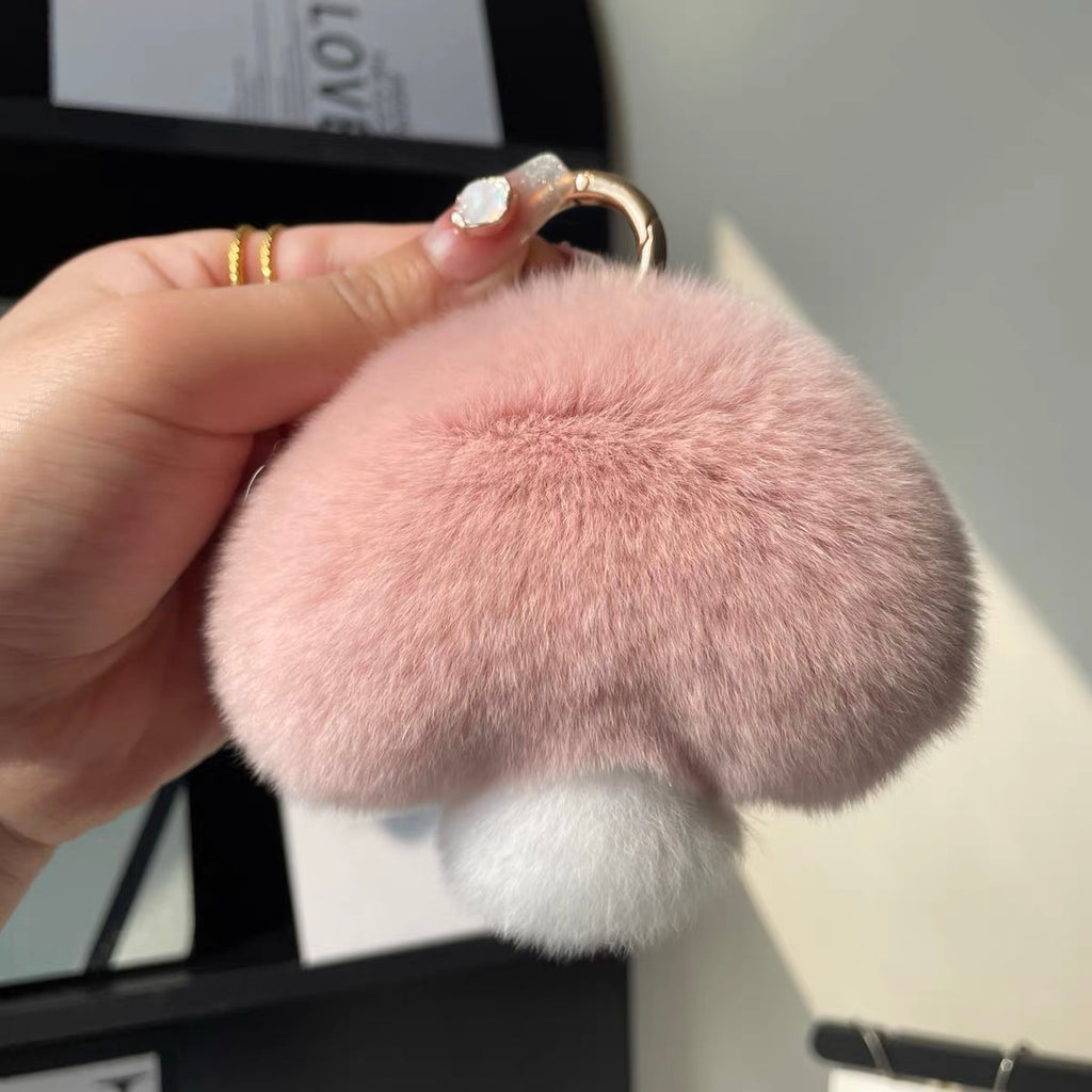 Fluffy Mushroom Bag Charm