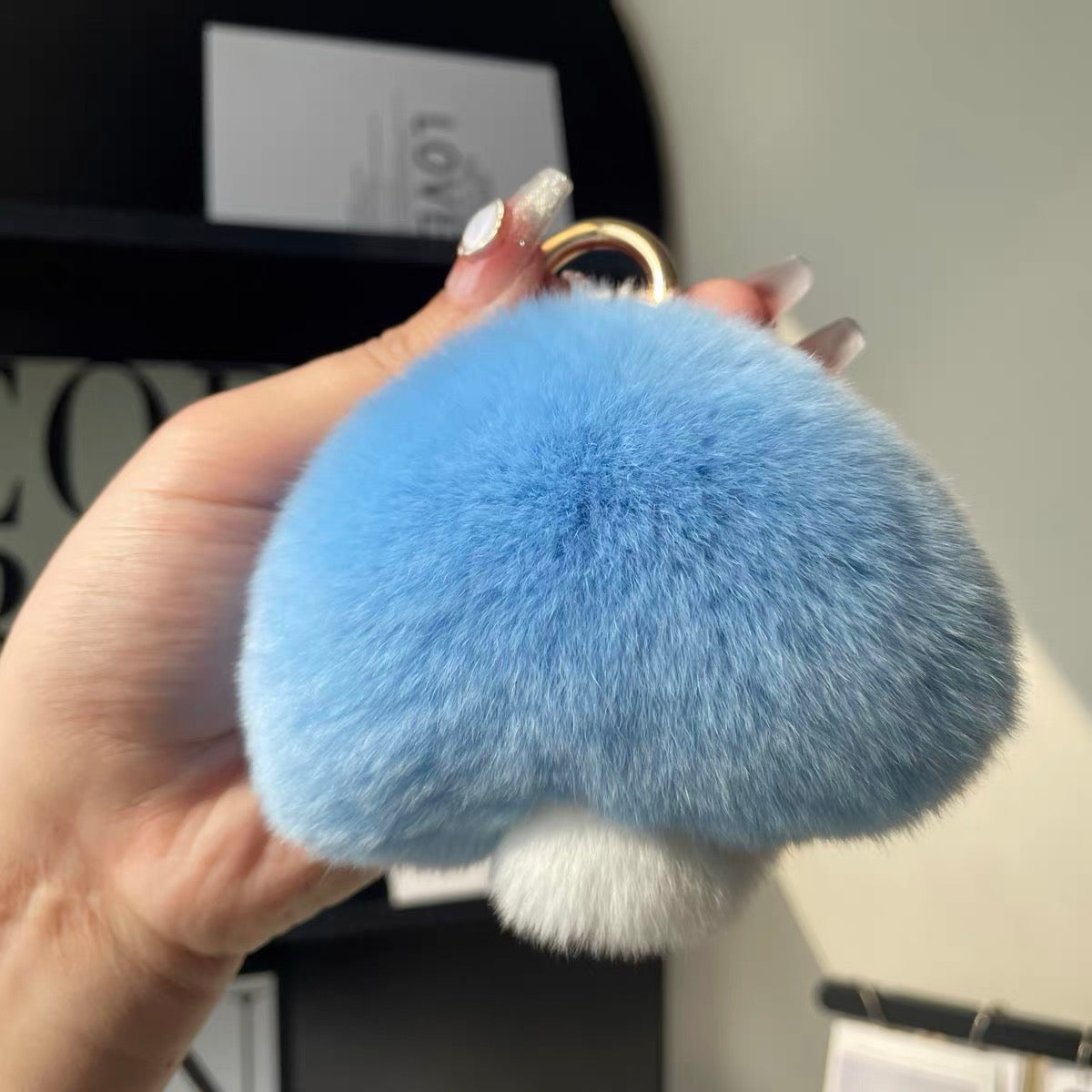 Fluffy Mushroom Bag Charm