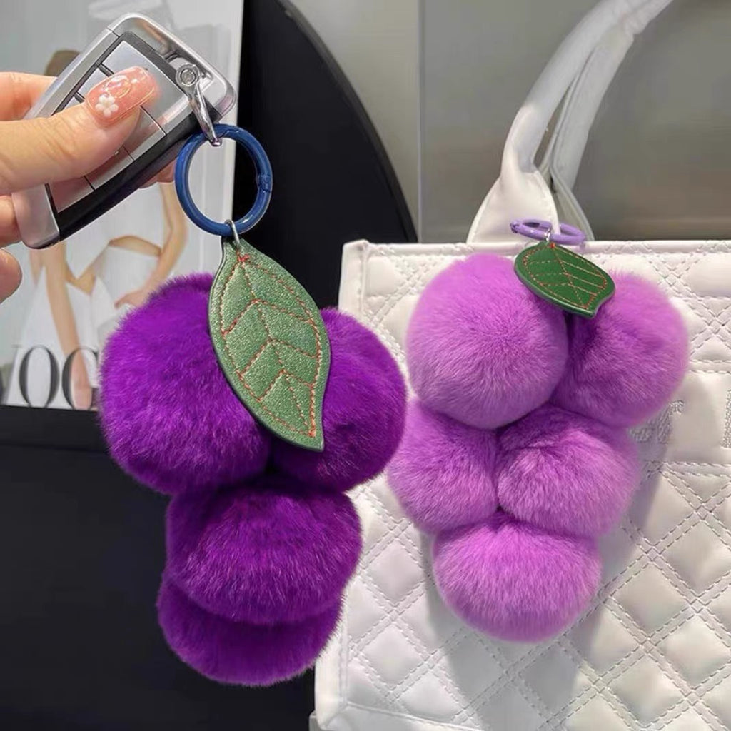 Fluffy Grape Bag Charm