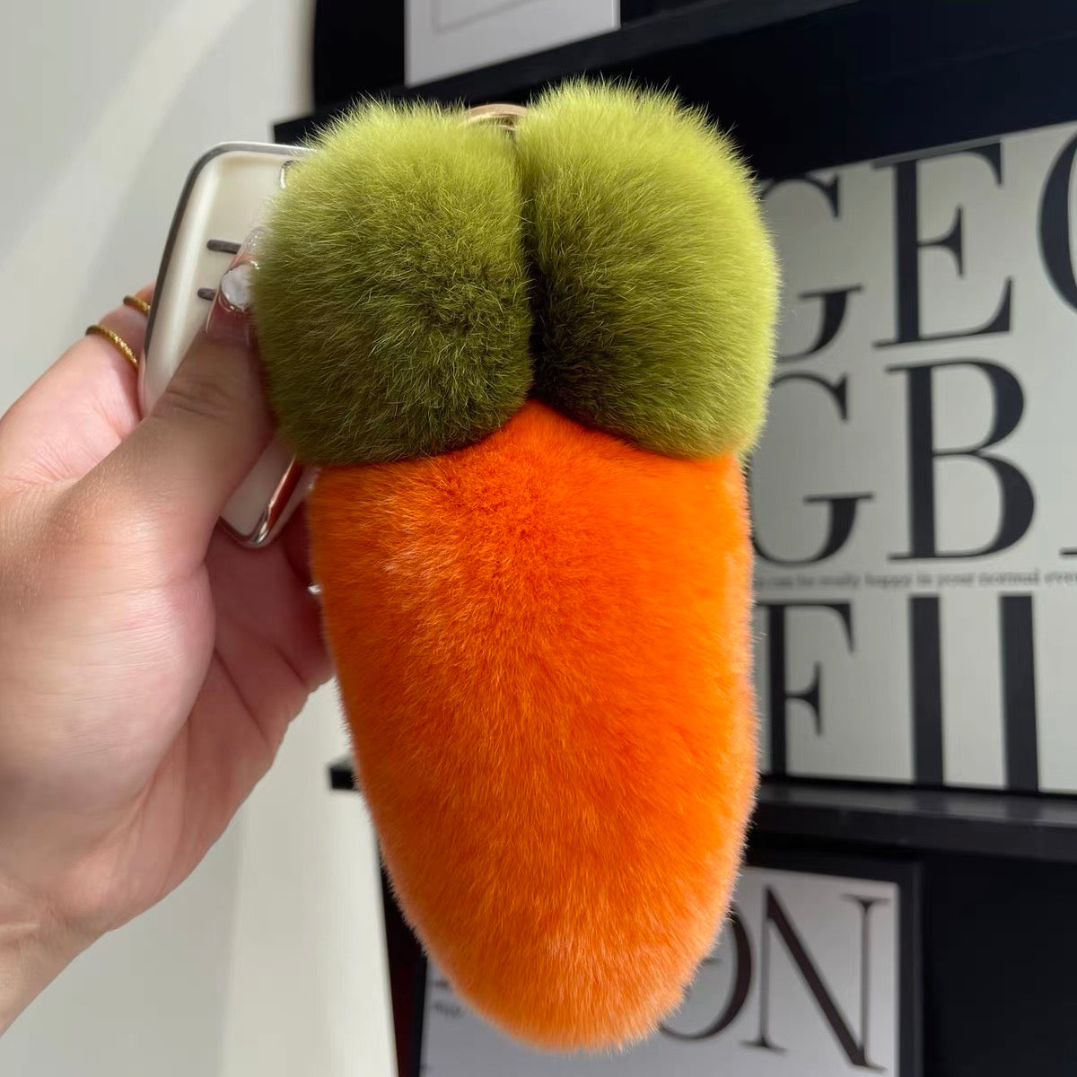 Fluffy Carrot Bag Charm