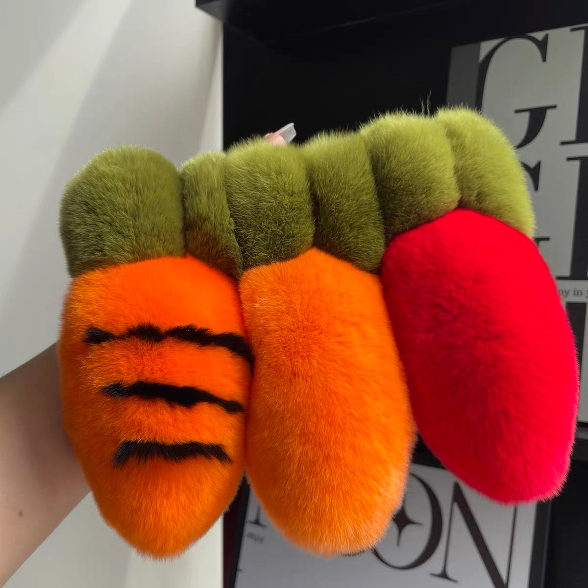Fluffy Carrot Bag Charm