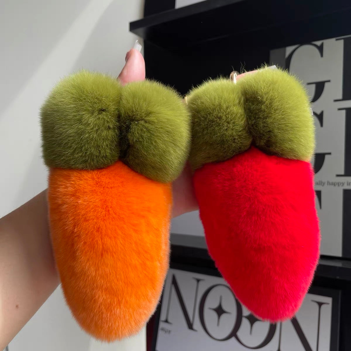 Fluffy Carrot Bag Charm