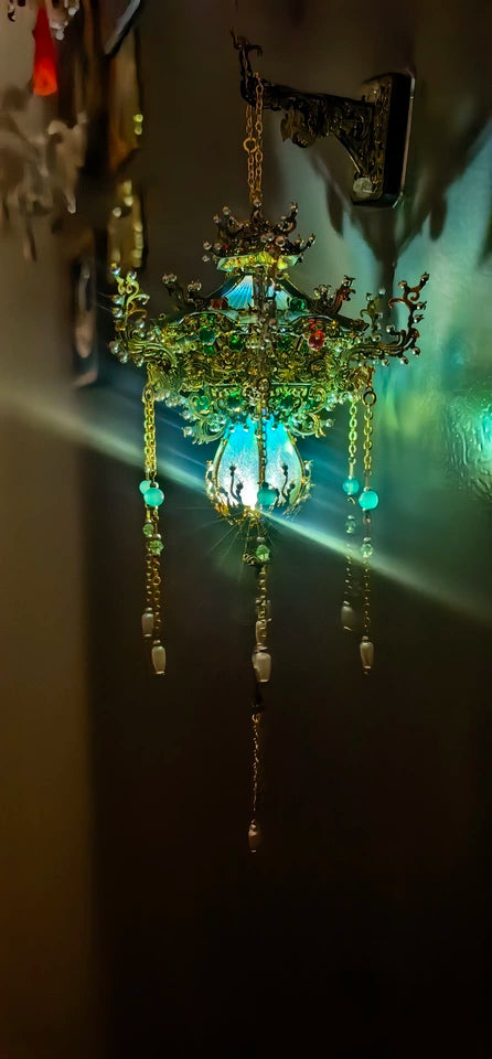 Spirit Lantern Metal 3D Puzzle Refrigerator Magnet With Light DIY Fridge Decor