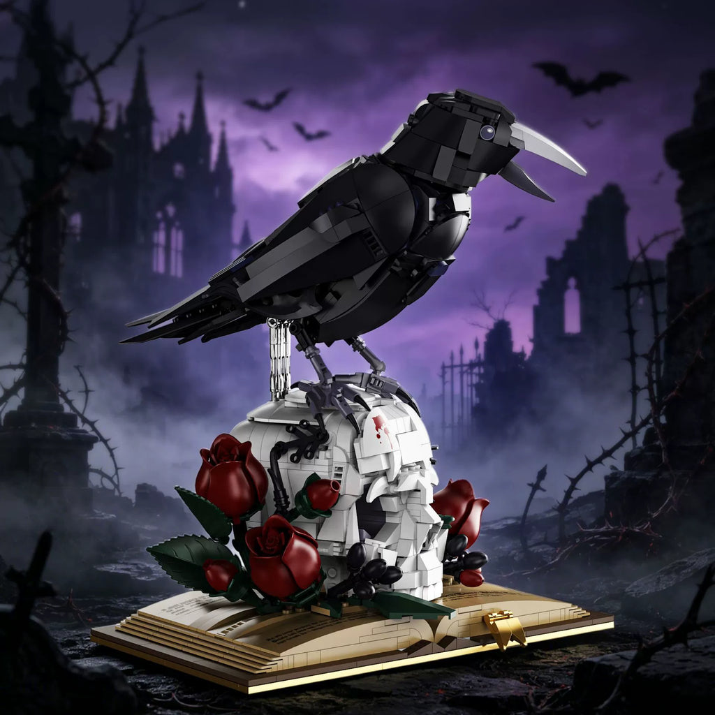 Gothic Crow Skull Building Blocks