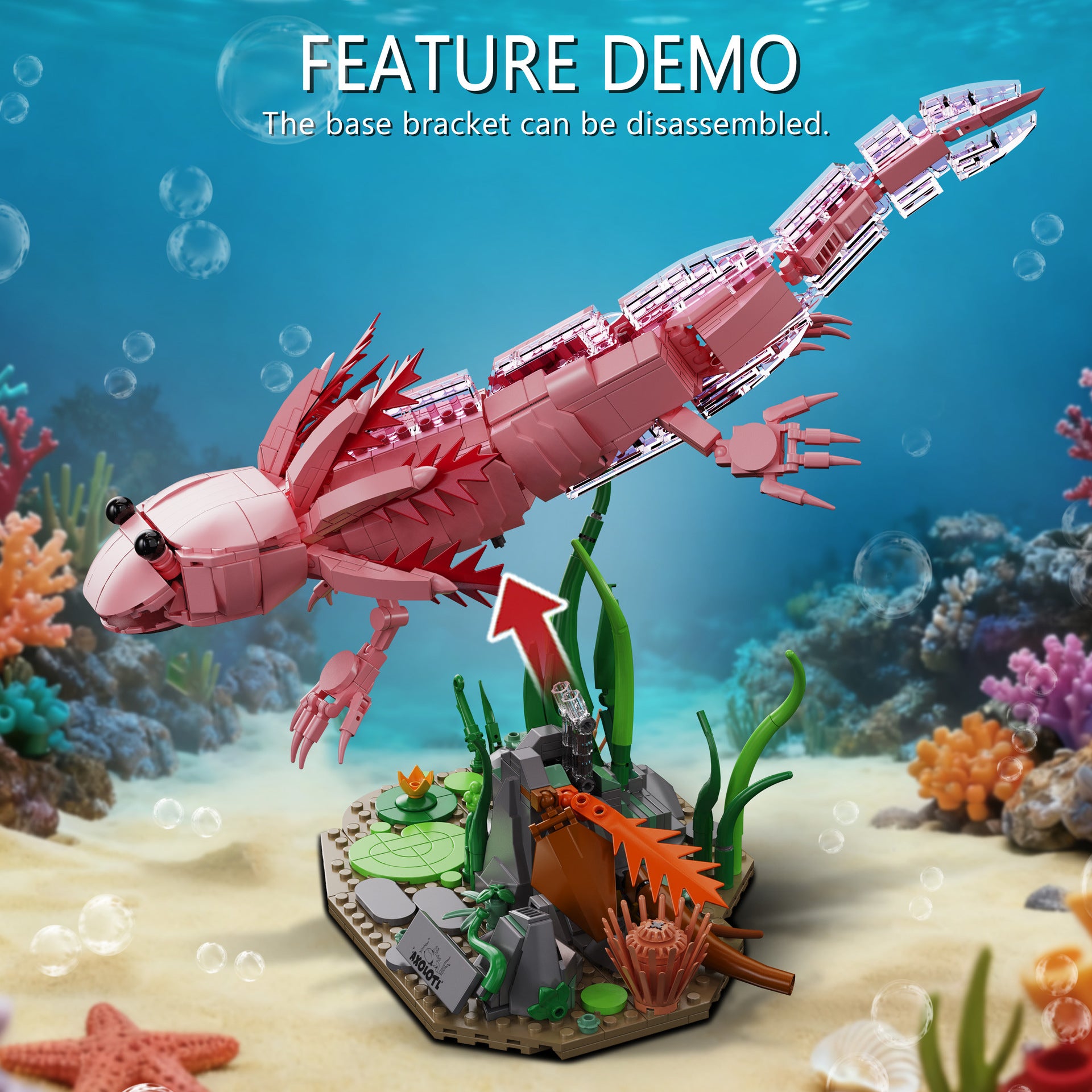 Pink Axolotl Building Blocks