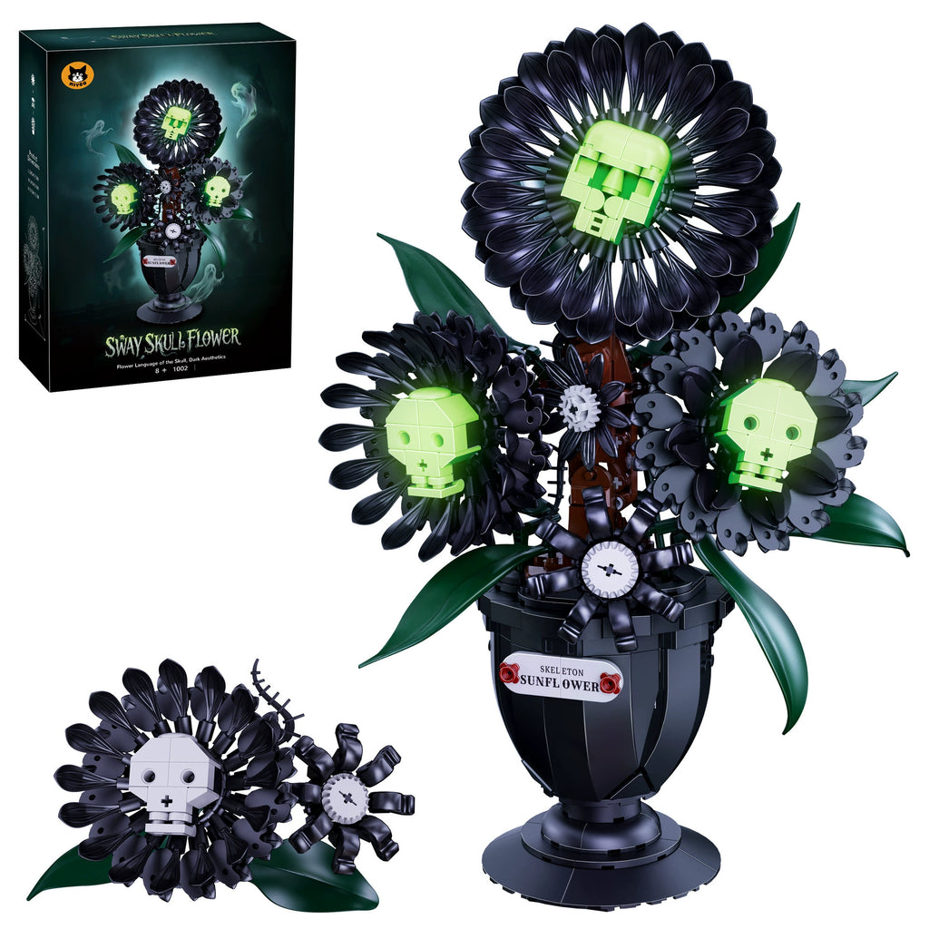 Gothic Skeleton Sunflower Building Blocks
