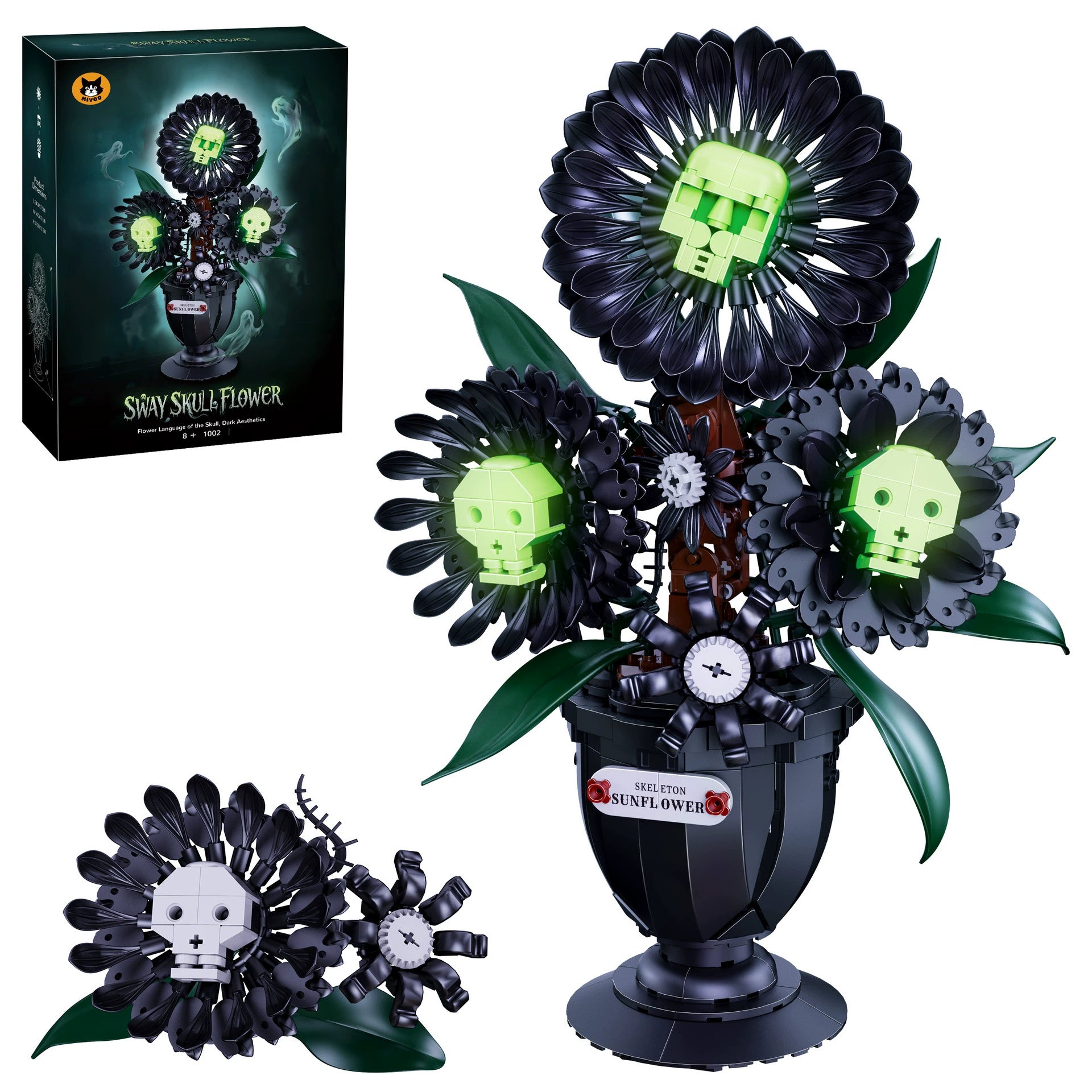 Gothic Skeleton Sunflower Building Blocks