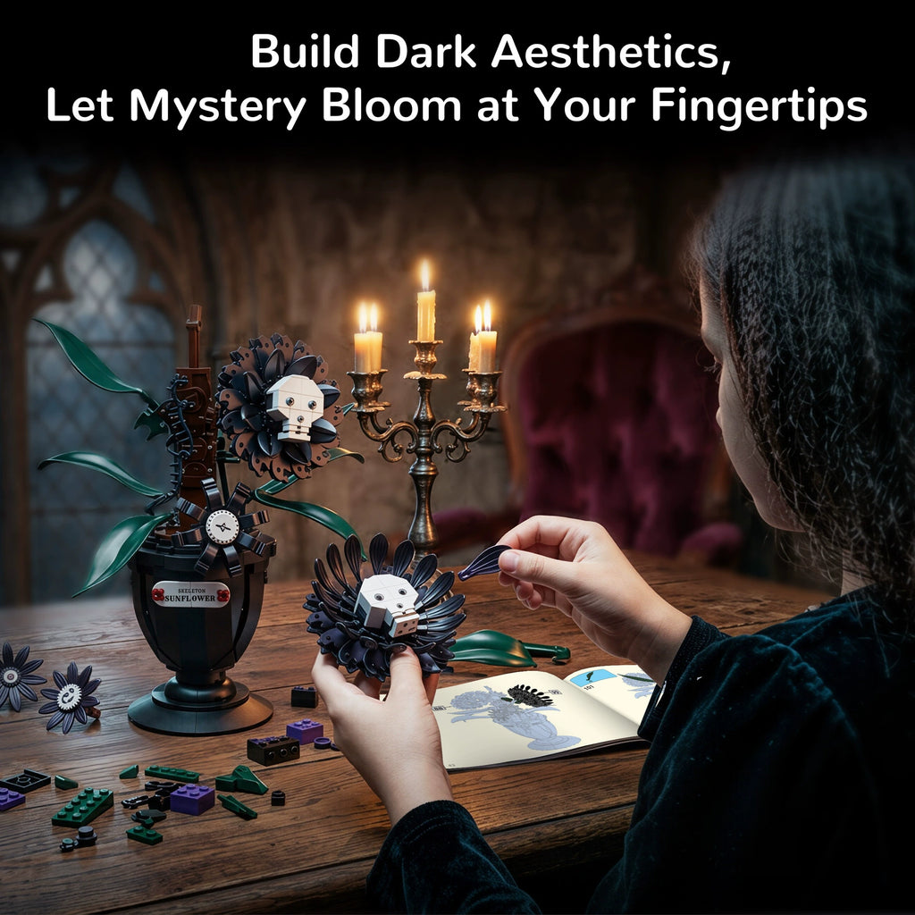 Gothic Skeleton Sunflower Building Blocks