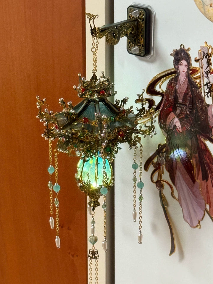 Spirit Lantern Metal 3D Puzzle Refrigerator Magnet With Light DIY Fridge Decor