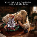 Maine Coon Cat Flower Building Blocks