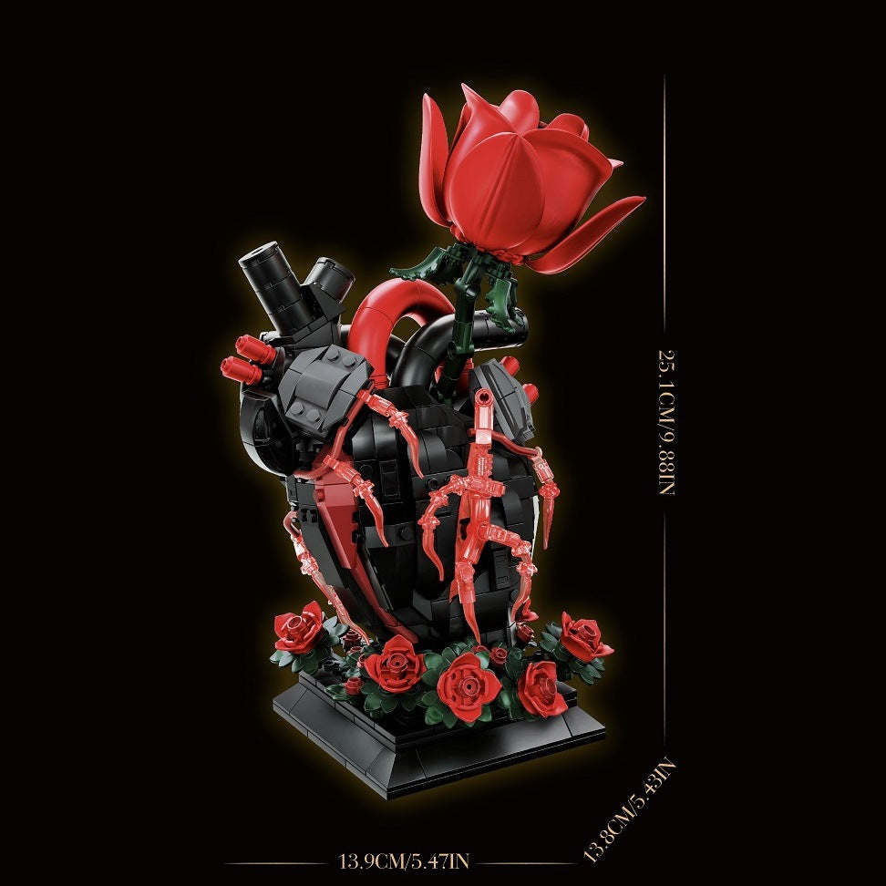 Gothic Heart Rose Building Blocks