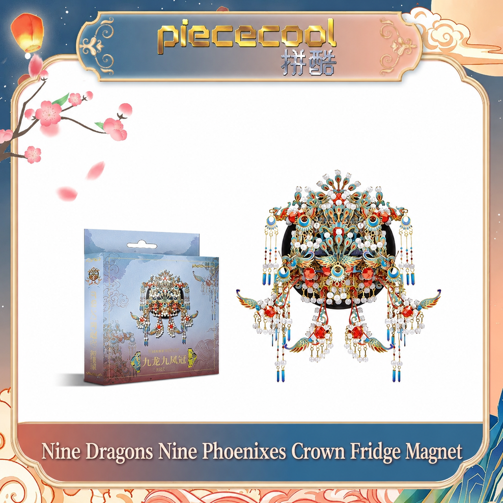 Phoenix Crown Metal 3D Puzzle Refrigerator Magnet DIY Decorative Fridge Magnet