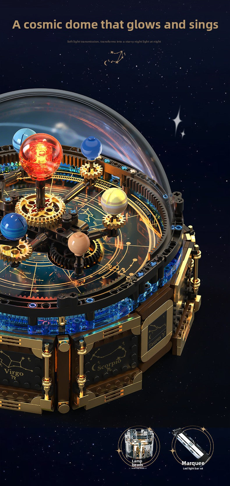 Electric Solar System Music Box Building Blocks